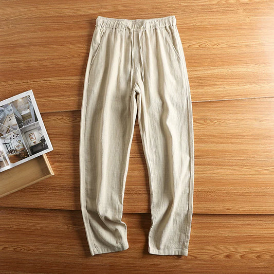 Premium Elastic Waist Cotton Linen Pants – Soft Breathable Daily Comfort Wear