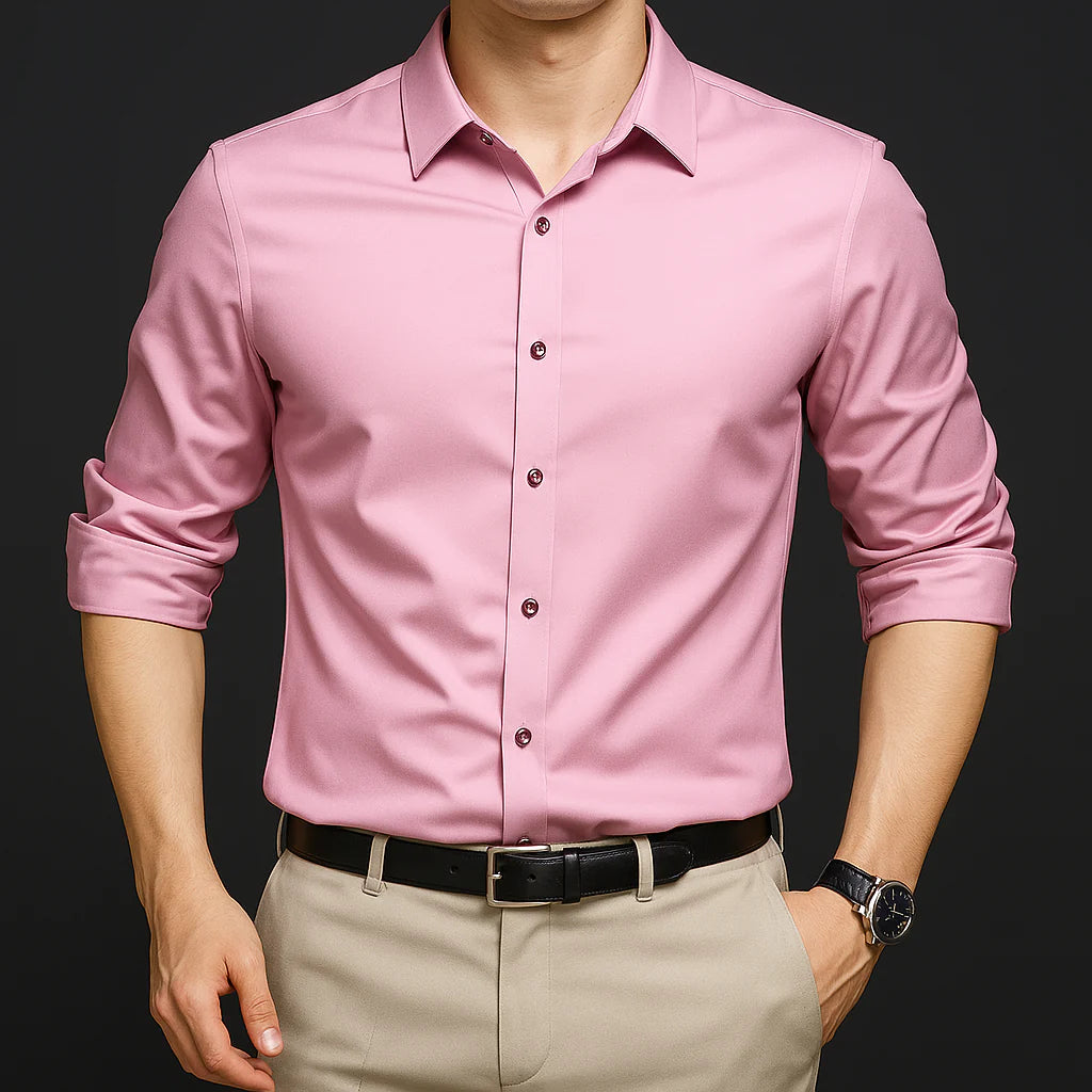 Premium Solid Slim-Fit Pink Shirt – Office, Party & Smart Casual Wear