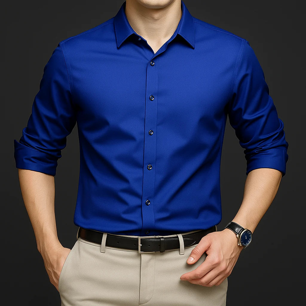 Premium Solid Slim-Fit Royal Blue Shirt – Office, Party & Smart Casual Wear