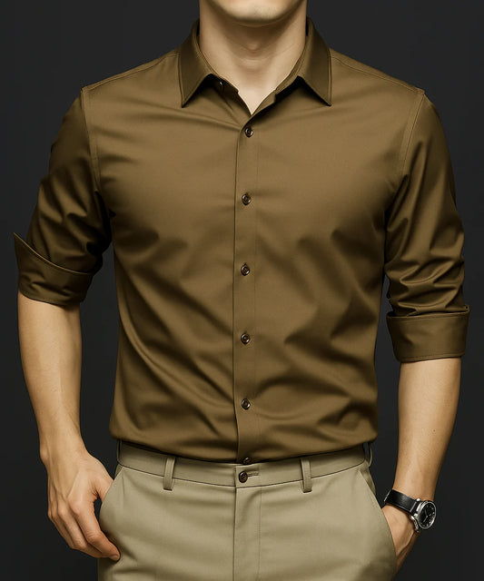 Premium Solid Slim-Fit Shirt for Men – Office, Party & Smart Casual Wear