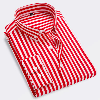 Premium Vertical Striped Slim-Fit Shirt for Men – Office, Party & Smart Casual Wear