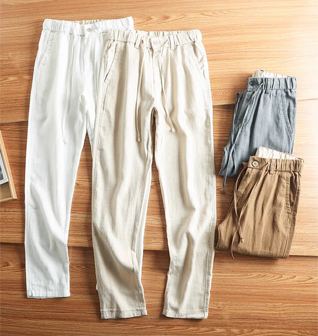 Premium Elastic Waist Cotton Linen Pants – Soft Breathable Daily Comfort Wear