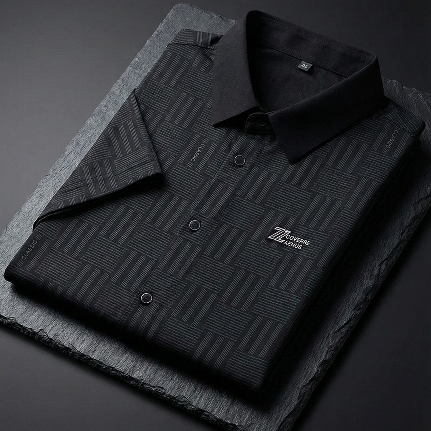 Premium Geometric Textured Short Sleeve Shirt– Smart Casual & Party Wear