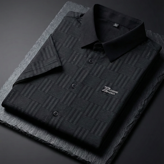 Premium Geometric Textured Short Sleeve Shirt– Smart Casual & Party Wear