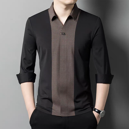 Designer Contrast Panel Formal Shirt – Premium Office & Party Wear