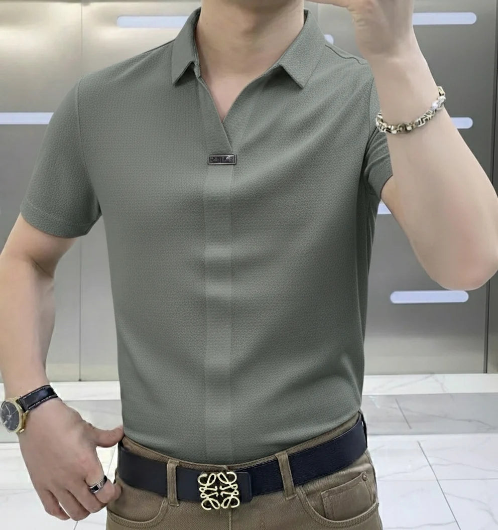 Premium Textured Short Sleeve Polo Shirt – Smart Casual & Party Wear