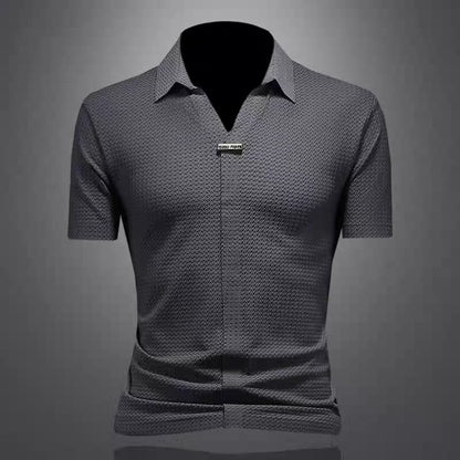 Premium Textured Short Sleeve Polo Shirt – Smart Casual & Party Wear