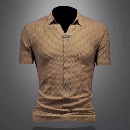 Premium Textured Short Sleeve Polo Shirt – Smart Casual & Party Wear