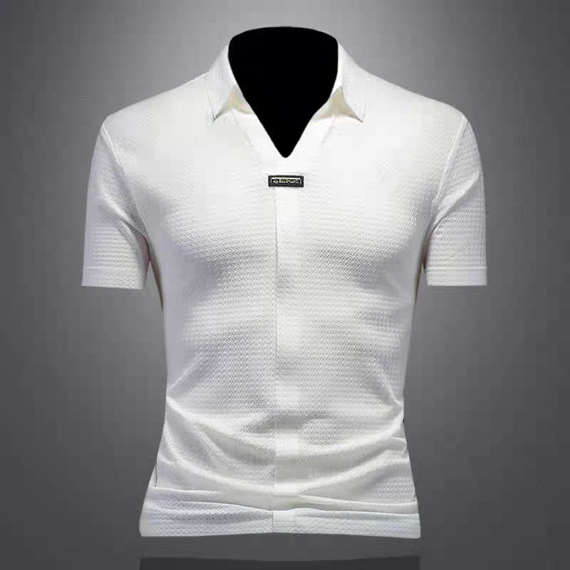 Premium Textured Short Sleeve Polo Shirt – Smart Casual & Party Wear