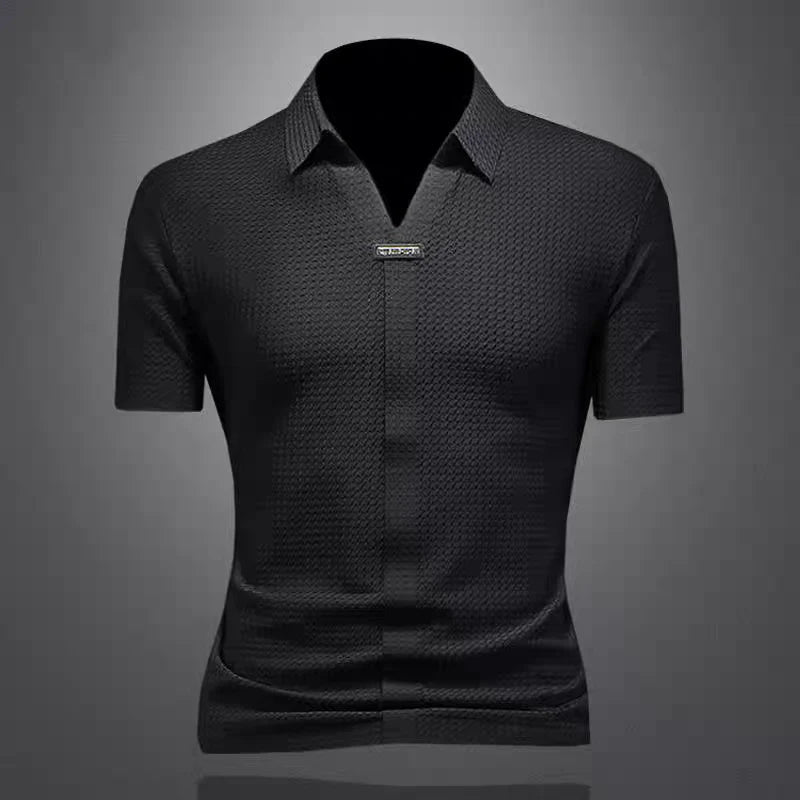 Premium Textured Short Sleeve Polo Shirt – Smart Casual & Party Wear