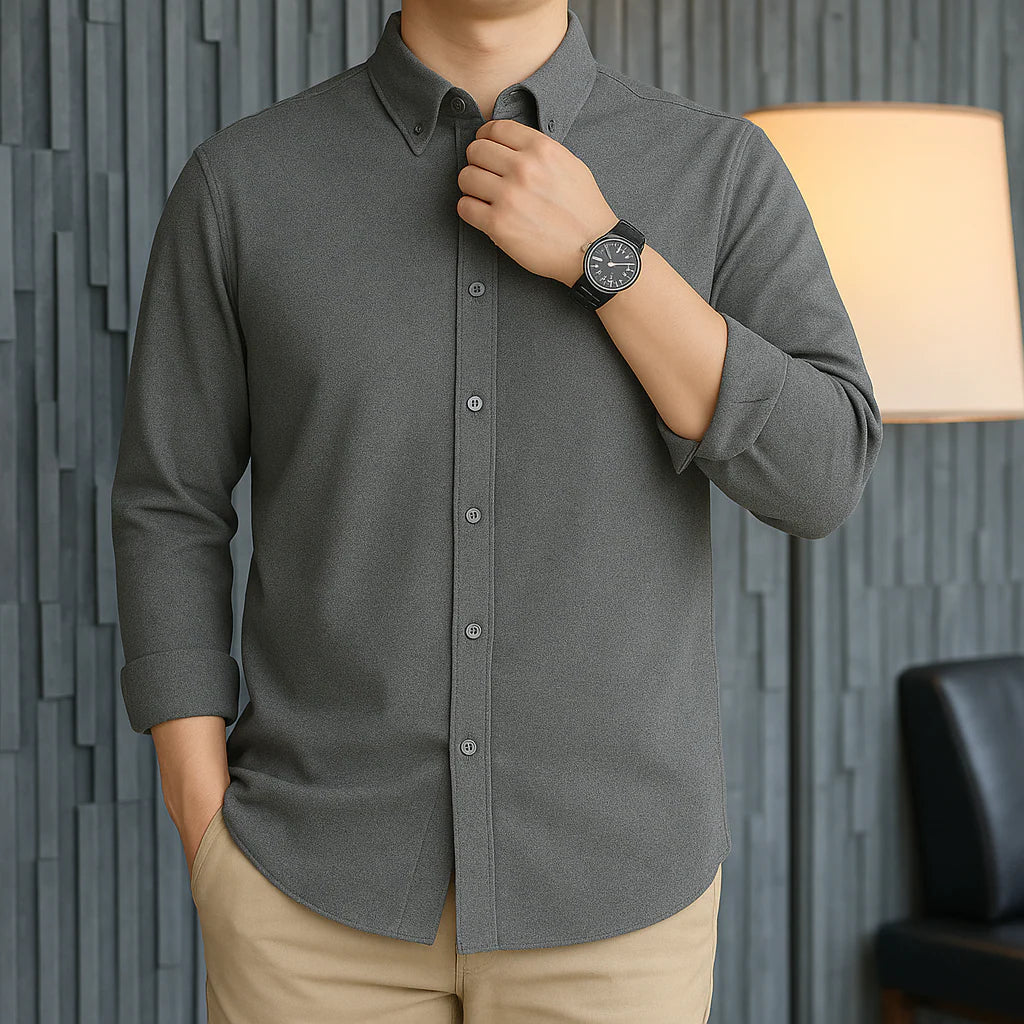 Premium Textured Button-Down Shirt – Smart Casual & Office Wear