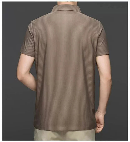 Premium Striped Short Sleeve Polo Shirt – Modern Casual Slim Look