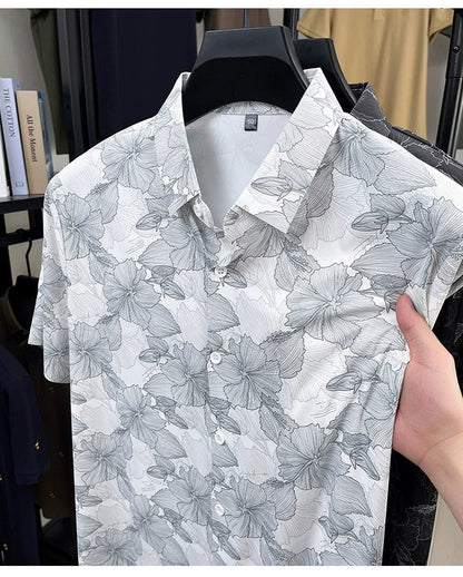 Premium Floral Print Short Sleeve Shirt – Lightweight Summer Casual Shirt