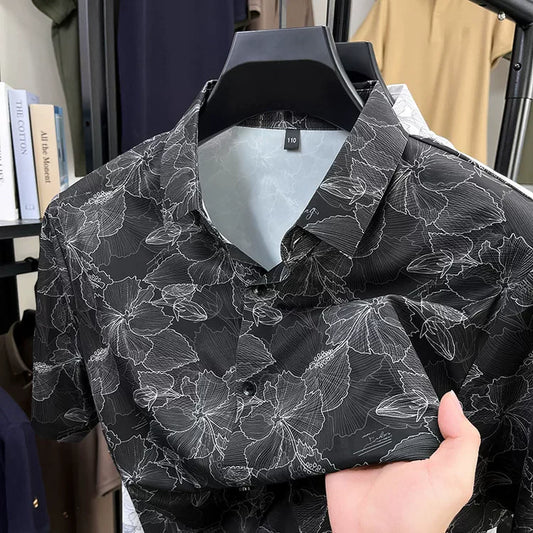 Premium Floral Print Short Sleeve Shirt – Lightweight Summer Casual Shirt