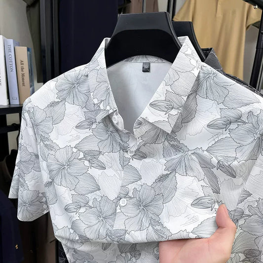 Premium Floral Print Short Sleeve Shirt – Lightweight Summer Casual Shirt