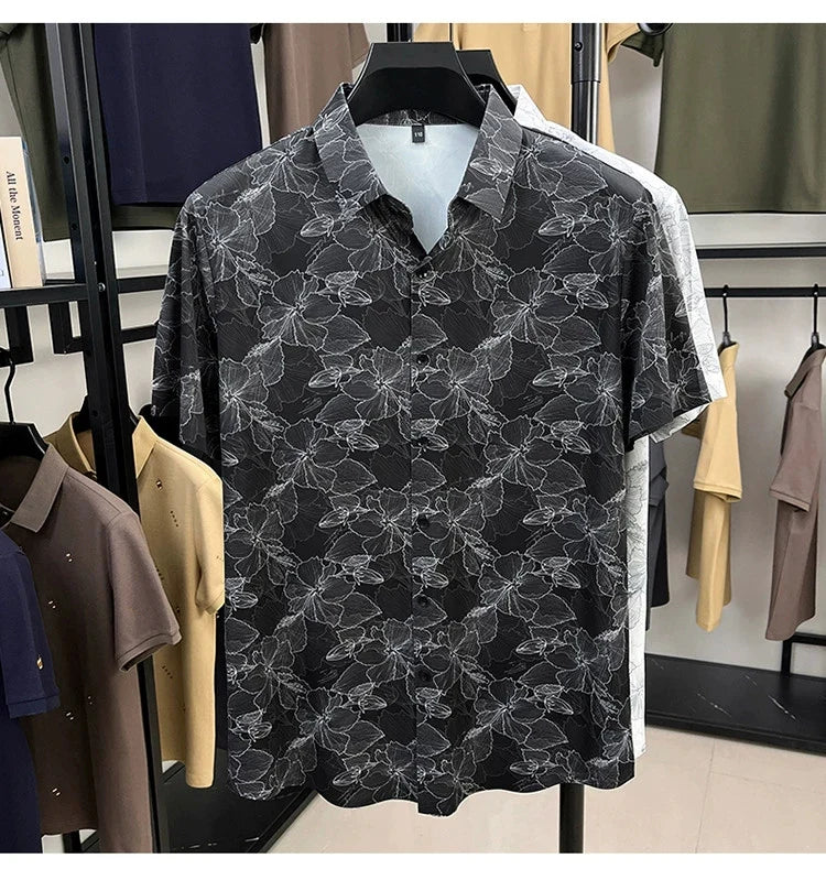 Premium Floral Print Short Sleeve Shirt – Lightweight Summer Casual Shirt