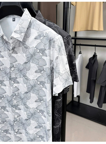 Premium Floral Print Short Sleeve Shirt – Lightweight Summer Casual Shirt