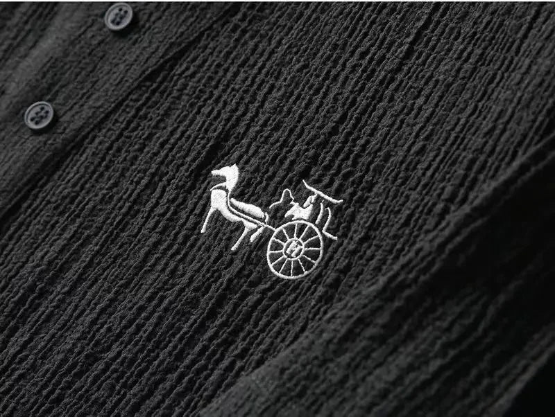 Premium Textured Henley T-Shirt – Button Neck Casual Wear