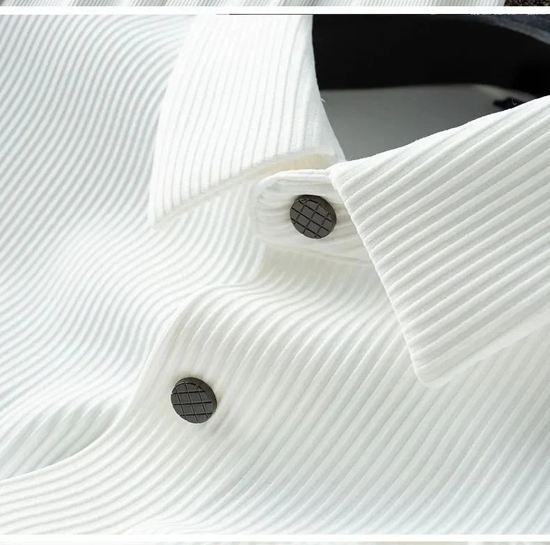Premium Ribbed Texture Short Sleeve Shirt – Stretchable Casual & Office Wear