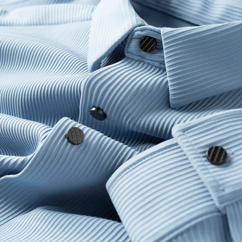 Premium Ribbed Texture Short Sleeve Shirt – Stretchable Casual & Office Wear