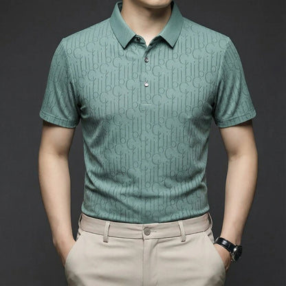 Patterned Polo Shirt – Luxury Monogram Short Sleeve Top