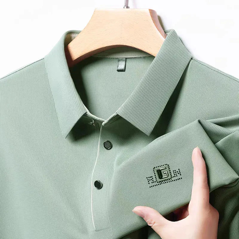 Long Sleeve Polo Shirt – Premium Minimalist Button Collar Top