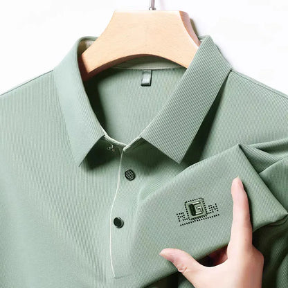 Long Sleeve Polo Shirt – Premium Minimalist Button Collar Top