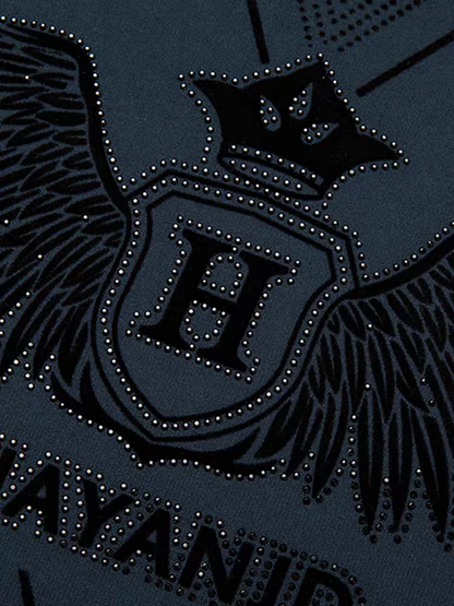 Dark Graphic T-Shirt – Luxury Eagle Emblem Geometric Print Tee