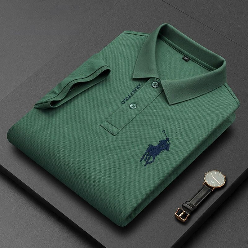 Embroidered Polo Shirt – Classic Short Sleeve Cotton Blend Top