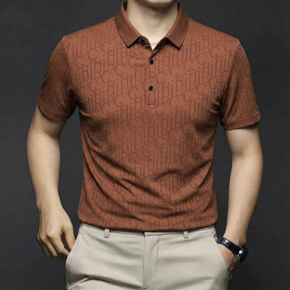 Patterned Polo Shirt – Luxury Monogram Short Sleeve Top