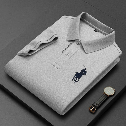 Embroidered Polo Shirt – Classic Short Sleeve Cotton Blend Top
