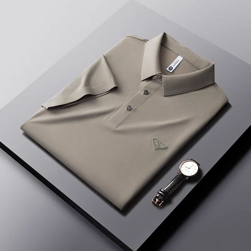 Luxury White Polo Shirt – Minimalist Button Collar Short Sleeve Top