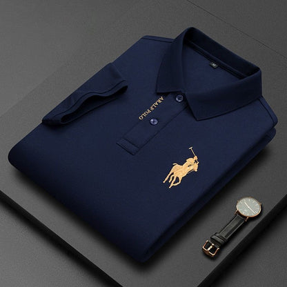 Embroidered Polo Shirt – Classic Short Sleeve Cotton Blend Top
