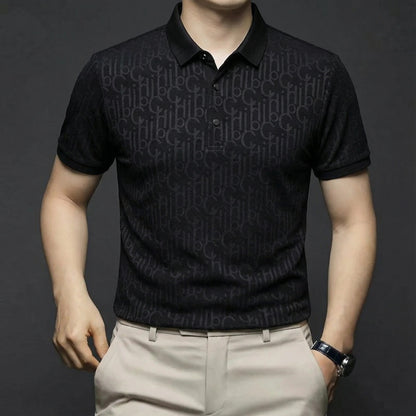 Patterned Polo Shirt – Luxury Monogram Short Sleeve Top