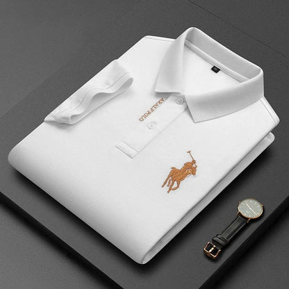 Embroidered Polo Shirt – Classic Short Sleeve Cotton Blend Top