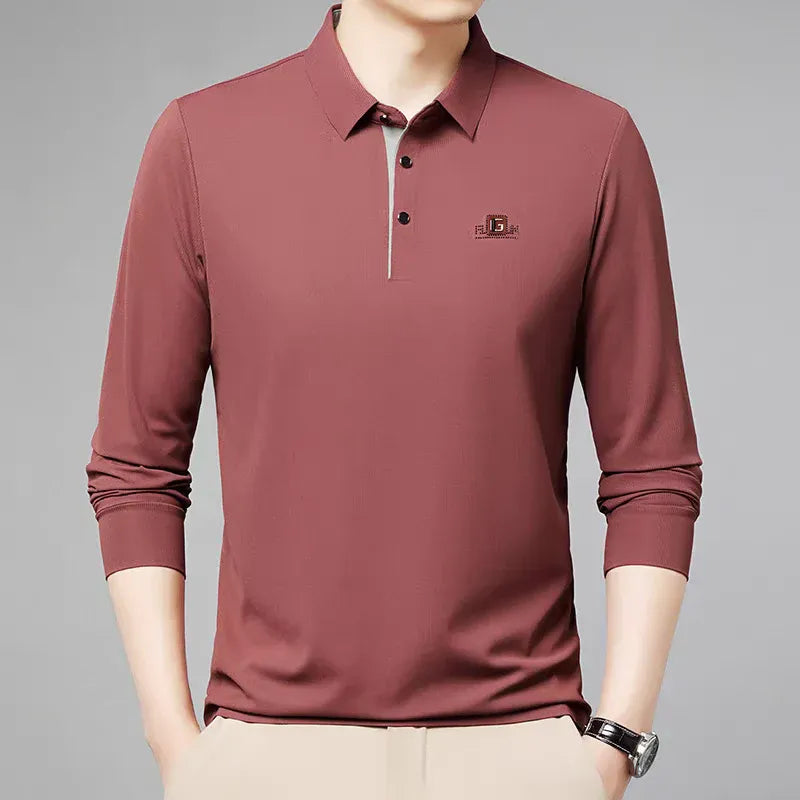 Long Sleeve Polo Shirt – Premium Minimalist Button Collar Top