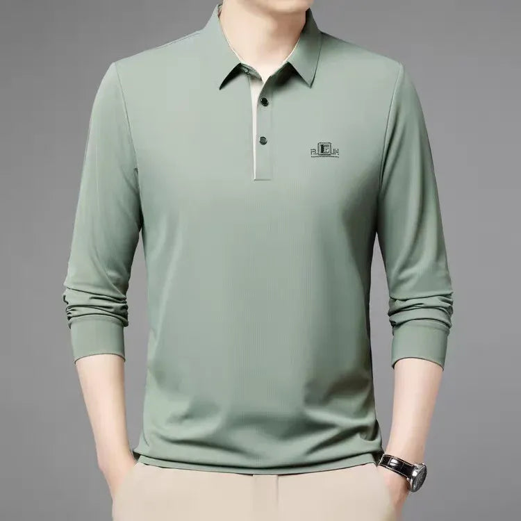 Long Sleeve Polo Shirt – Premium Minimalist Button Collar Top