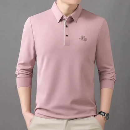 Long Sleeve Polo Shirt – Premium Minimalist Button Collar Top