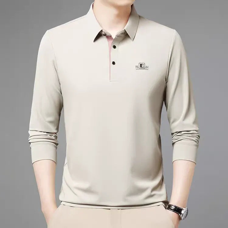 Long Sleeve Polo Shirt – Premium Minimalist Button Collar Top