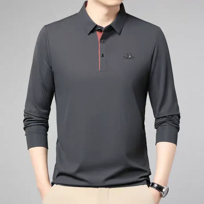 Long Sleeve Polo Shirt – Premium Minimalist Button Collar Top
