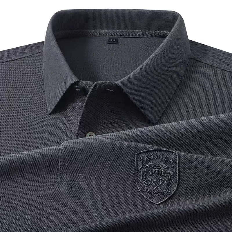 Olive Green Polo Shirt – Embroidered Badge Short Sleeve Casual Top