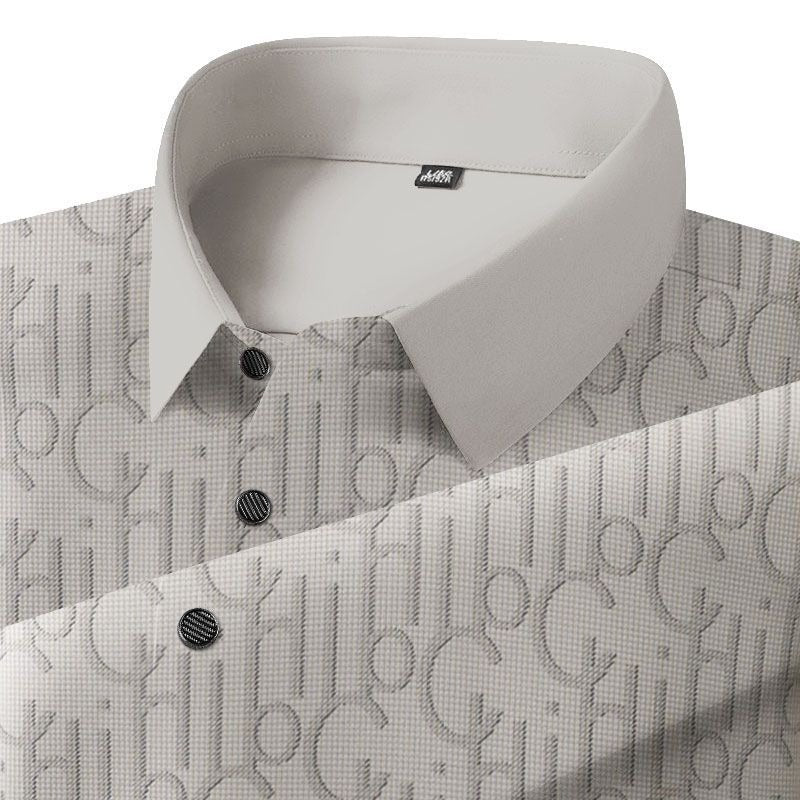 Patterned Polo Shirt – Luxury Monogram Short Sleeve Top