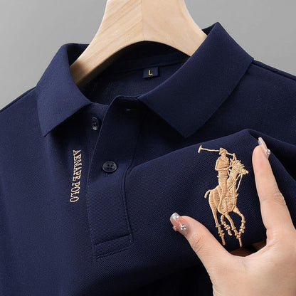 Embroidered Polo Shirt – Classic Short Sleeve Cotton Blend Top