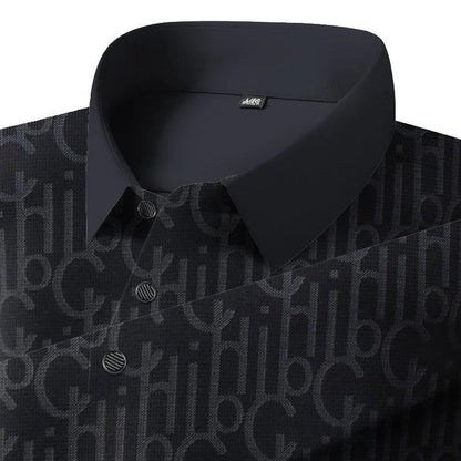 Patterned Polo Shirt – Luxury Monogram Short Sleeve Top