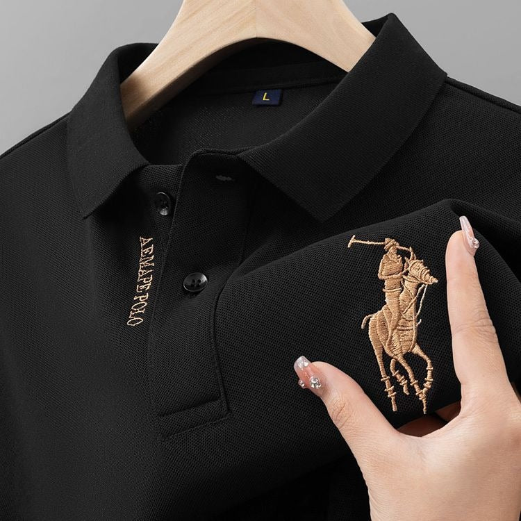 Embroidered Polo Shirt – Classic Short Sleeve Cotton Blend Top