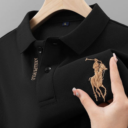 Embroidered Polo Shirt – Classic Short Sleeve Cotton Blend Top