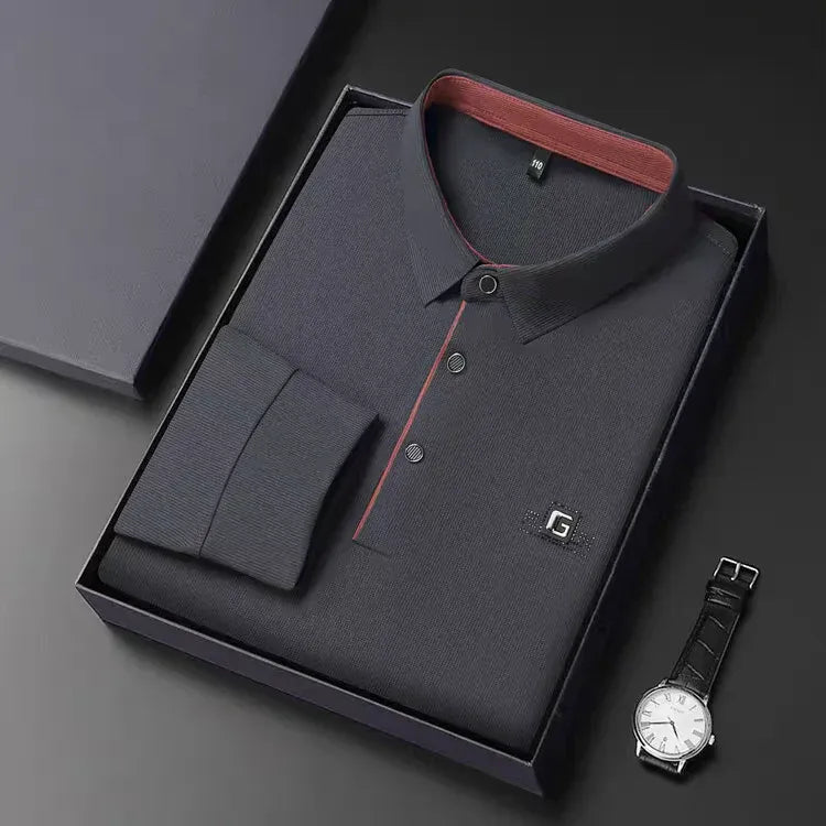 Long Sleeve Polo Shirt – Premium Minimalist Button Collar Top