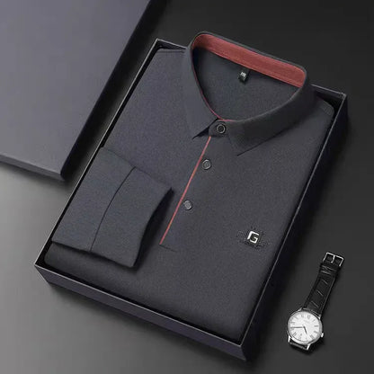 Long Sleeve Polo Shirt – Premium Minimalist Button Collar Top