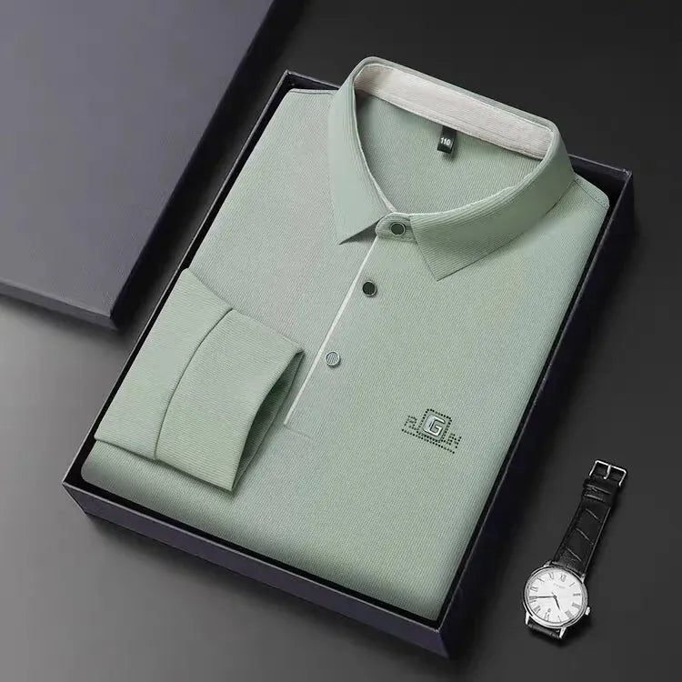 Long Sleeve Polo Shirt – Premium Minimalist Button Collar Top