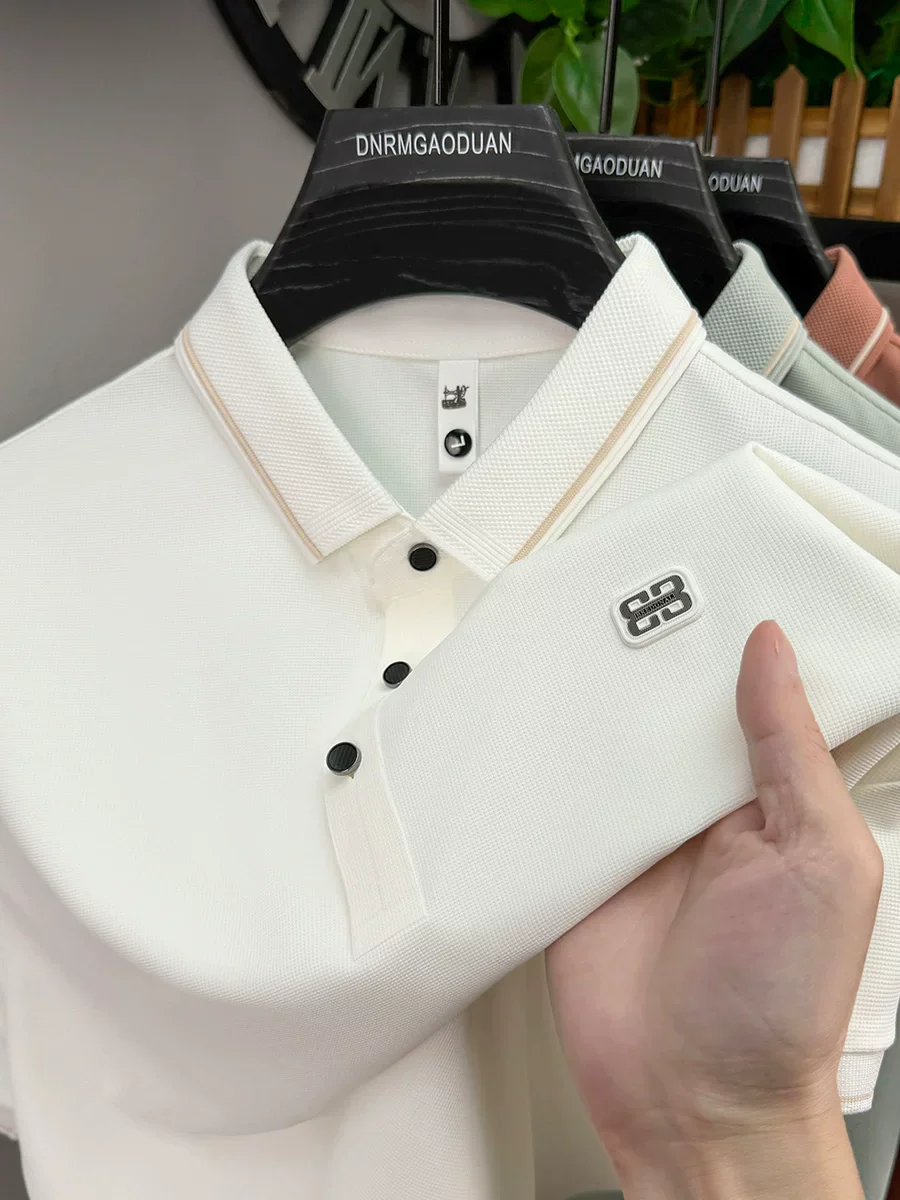 Minimalist Polo Shirt – Solid Color Short Sleeve Smart Casual Top